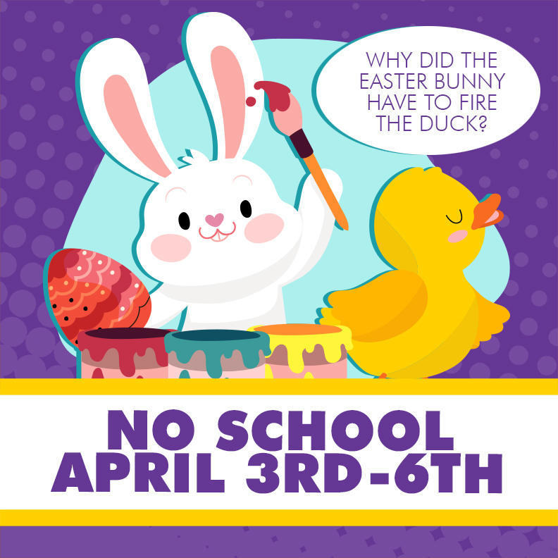 Easter bunny and duck painting Easter eggs 