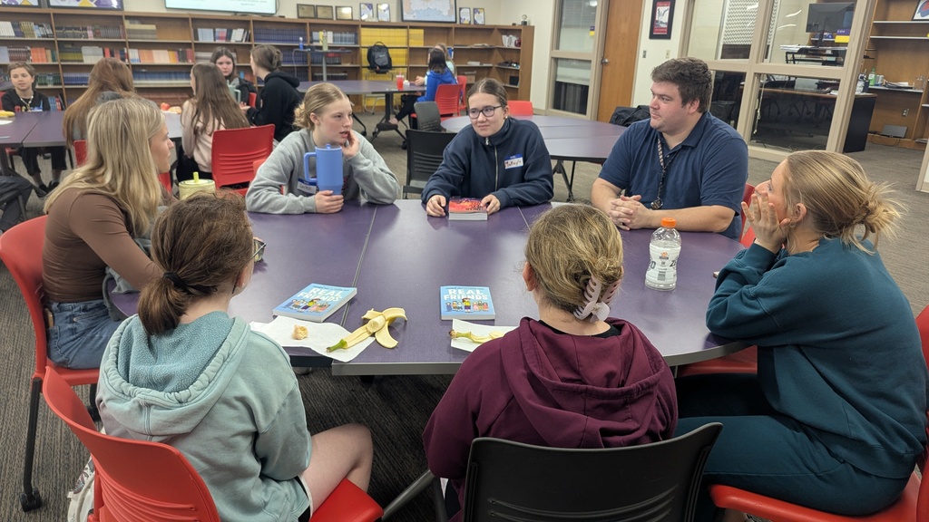 Pen pals and Mr. Baker talking about the LeUyen Pham illustrated book they read