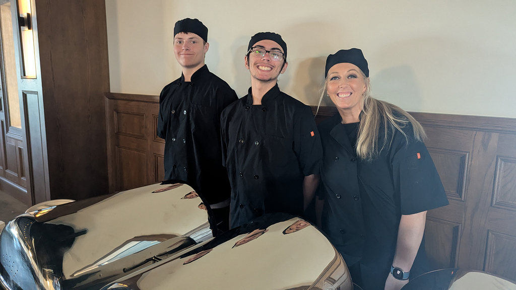 Ms. Sullivan and culinary students