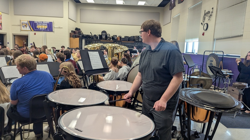 CDHS band playing with the Wartburg College Wind Ensemble