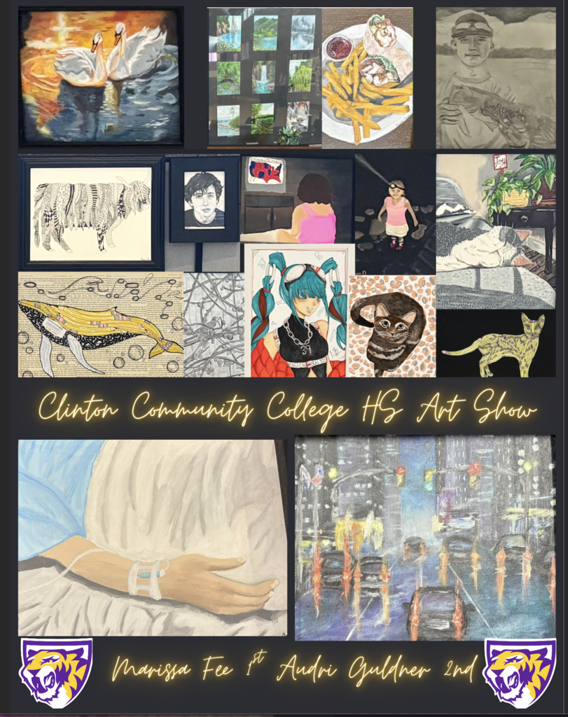 Saber artwork selected to compete at the Clinton Community College High School Art Competition!