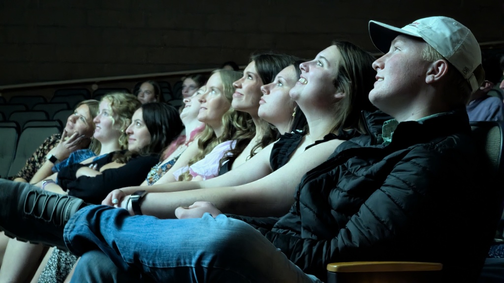 Seniors watching slideshow