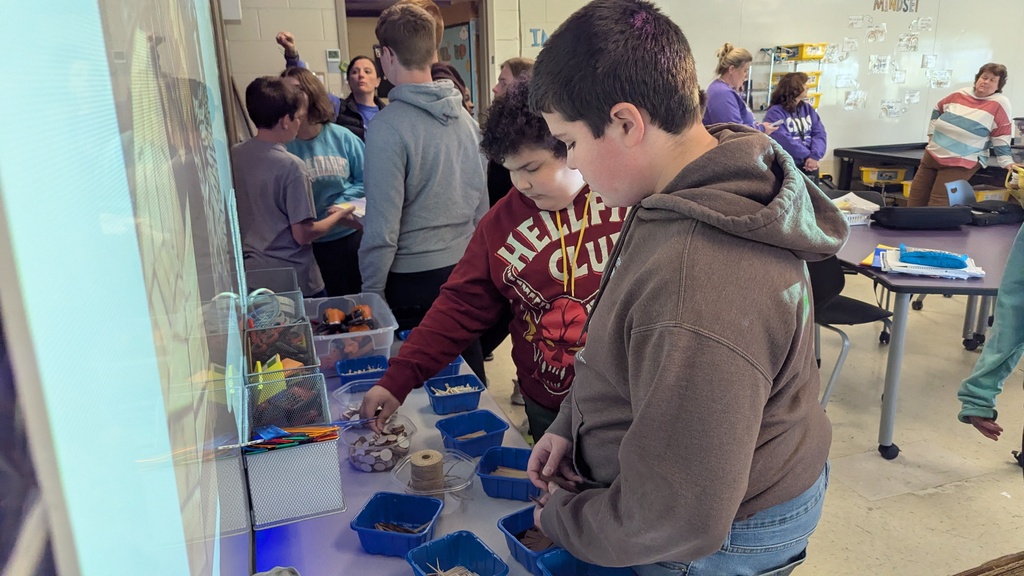 Peer STEM students making their own trolls
