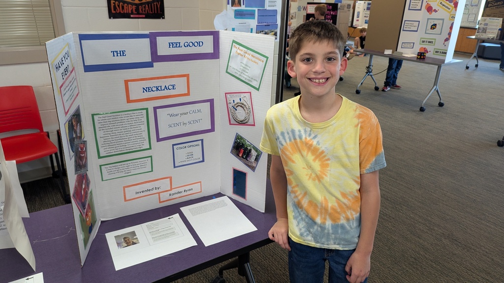 4th graders presenting their inventions at the Invention Convention