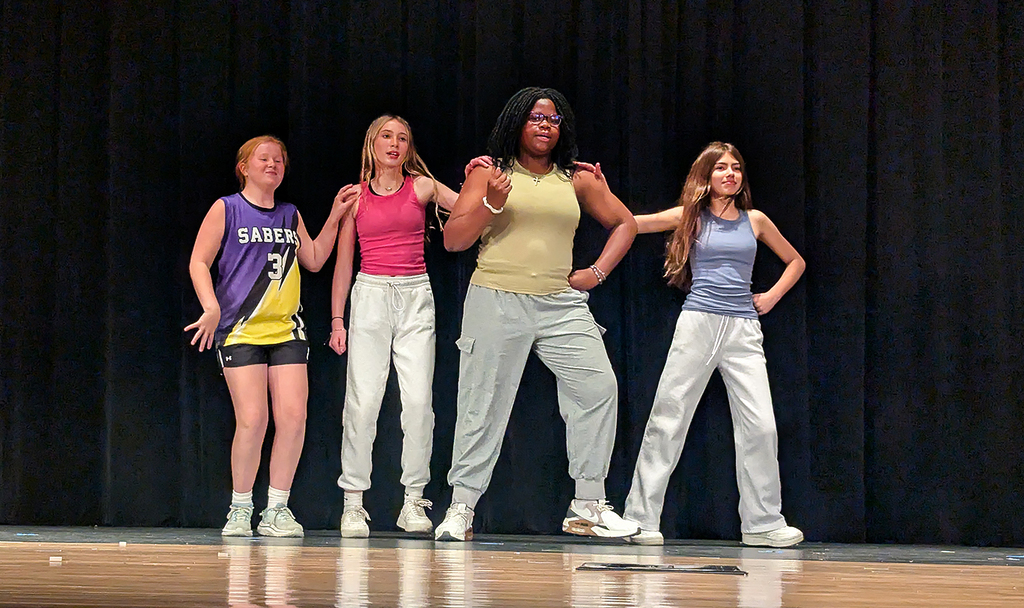 Students performing a dance