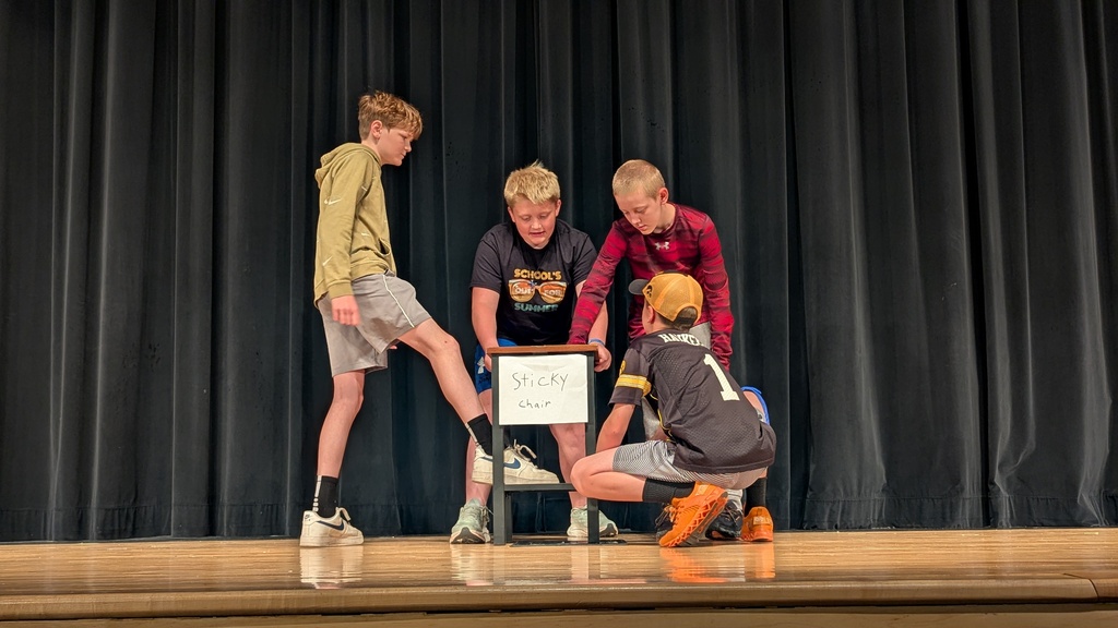 6th graders performing a "sticky chair" skit
