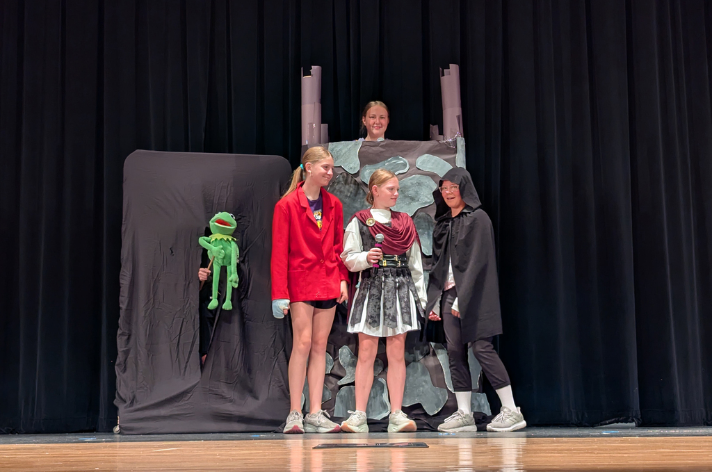 6th graders performing a modern-day Rapunzel skit