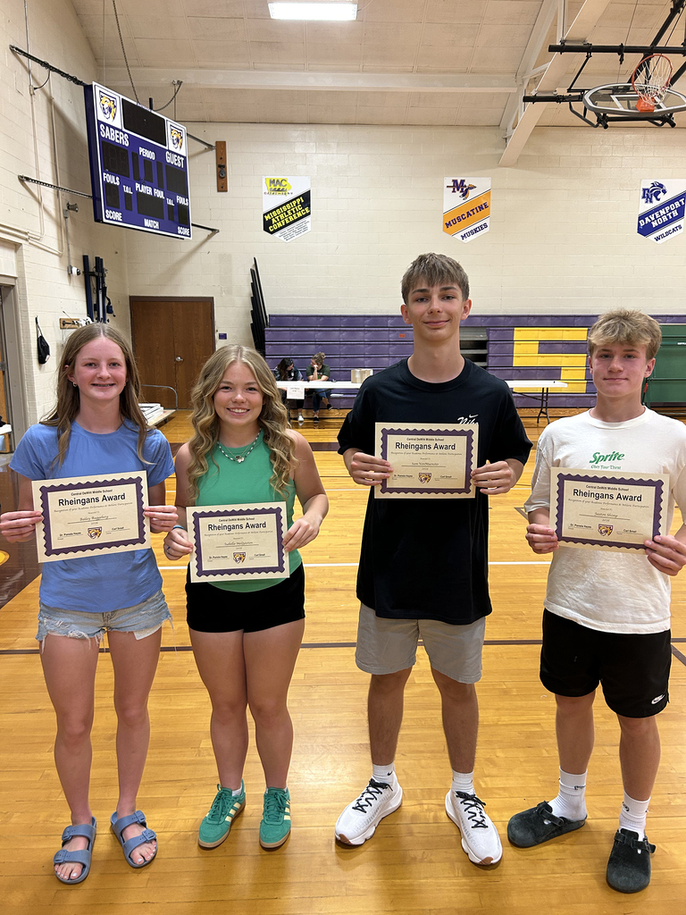 Rheingans Award: Sam VonMuenster, Jaxton Shimp, Isabella McQuistion, Bailey Ruggeberg
