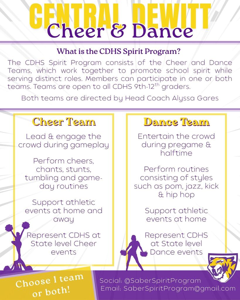 Central DeWitt Cheer and Dance Team descriptions
