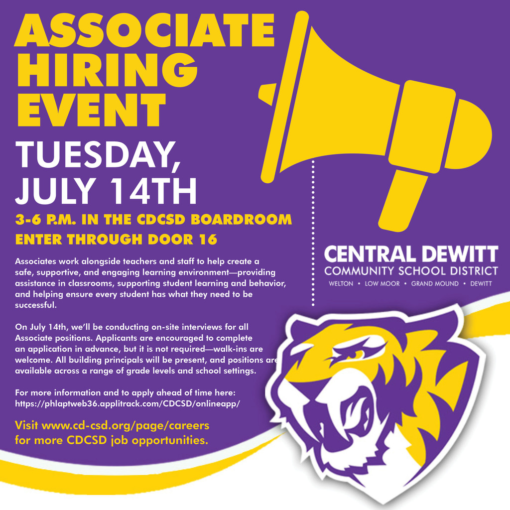 Associate Hiring Event flyer