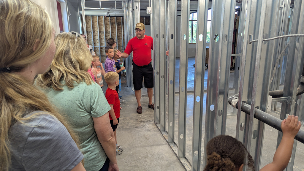 Andy Johnston showing the students where possible living quarters could be one day