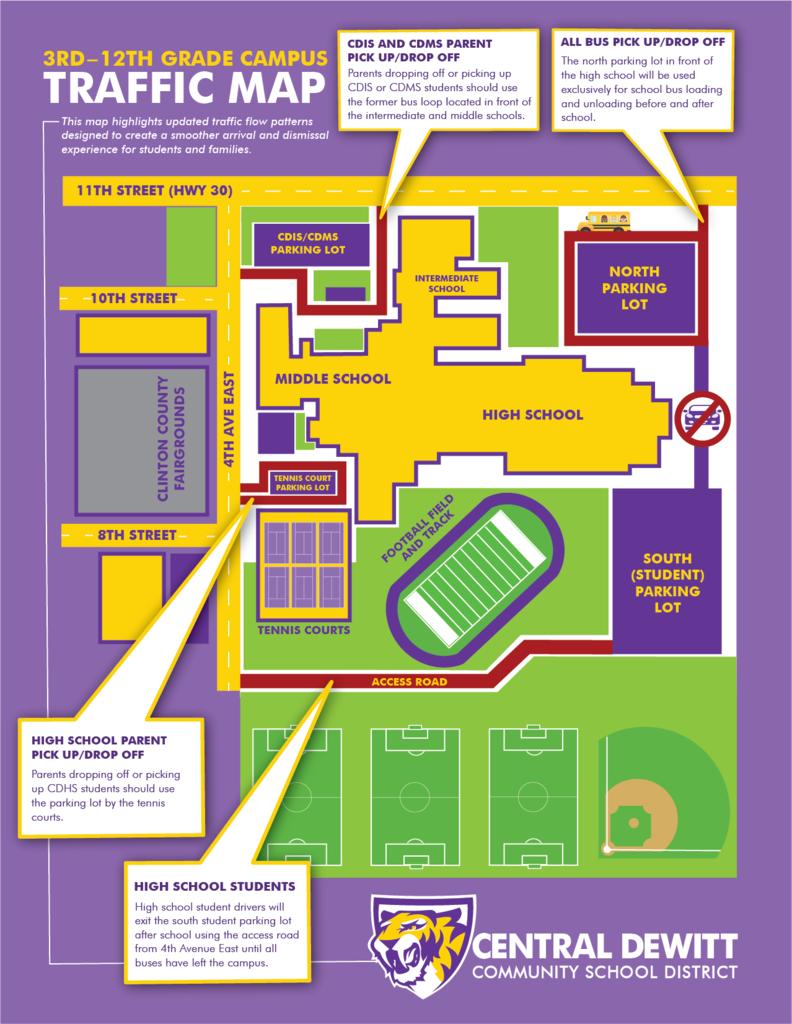 3rd-12th Grade Campus Traffic Map