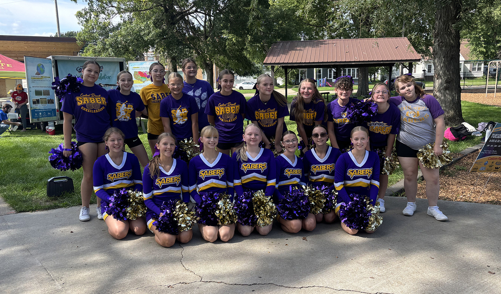 Central DeWitt cheerleaders at the DeWitt Farmers Market