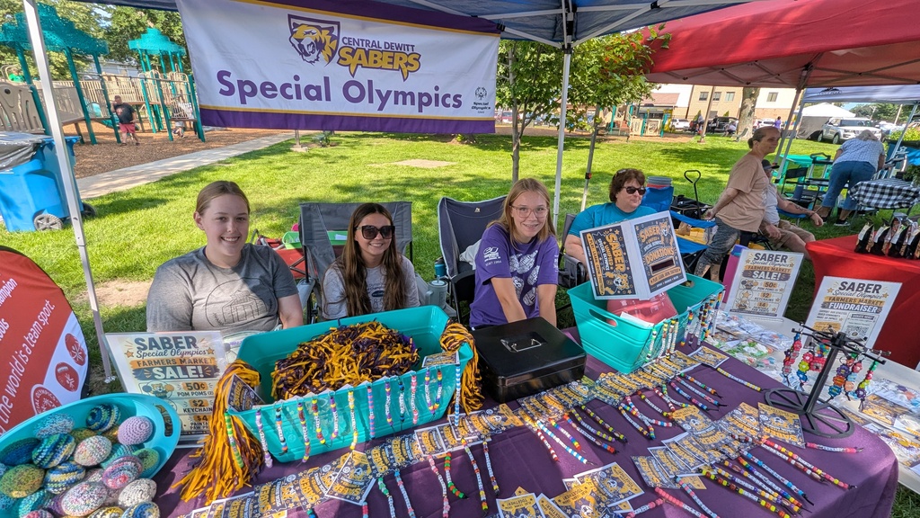 Central DeWitt Unified Special Olympics booth at the DeWitt Farmers Market