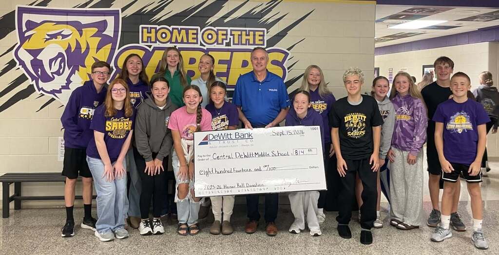 DeWitt Bank & Trust Co. with CDMS Honor Roll students