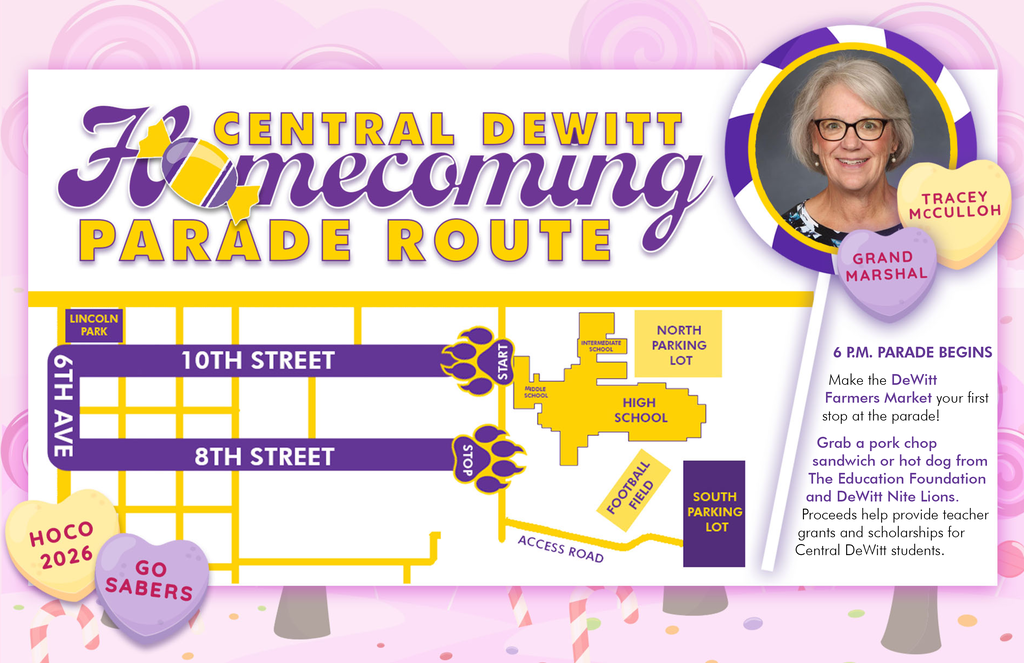 Homecoming Parade Route and Grand Marshal Tracey McCulloh