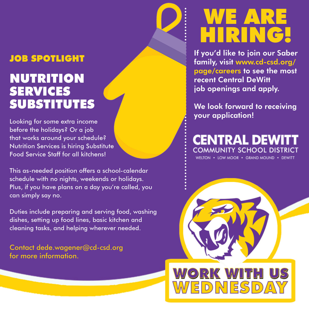 Work With Us Wednesday - Nutrition Substitutes