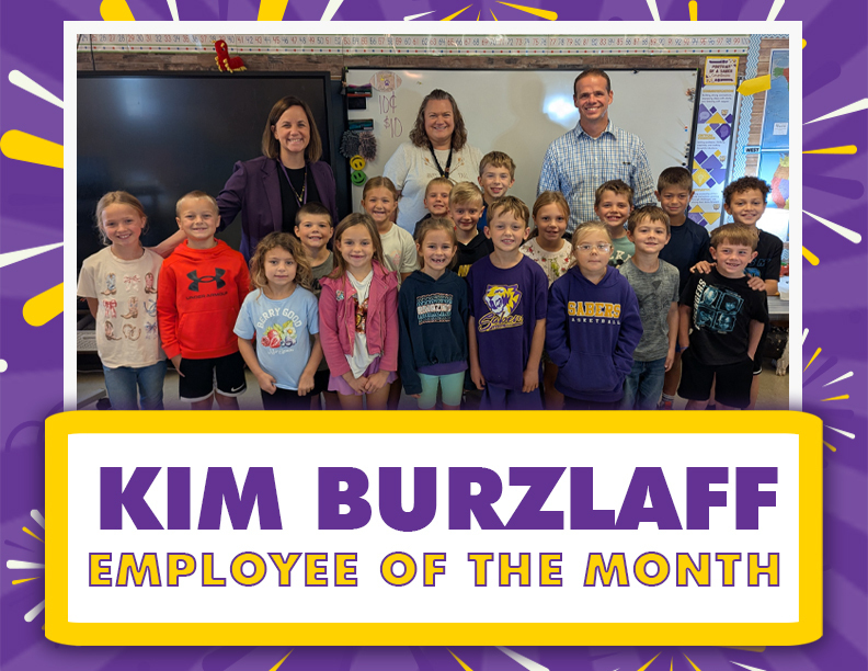 Kim Burzlaff and her students along with Principal Mike Miller and Superintendent Dr. Stephanie Mishler