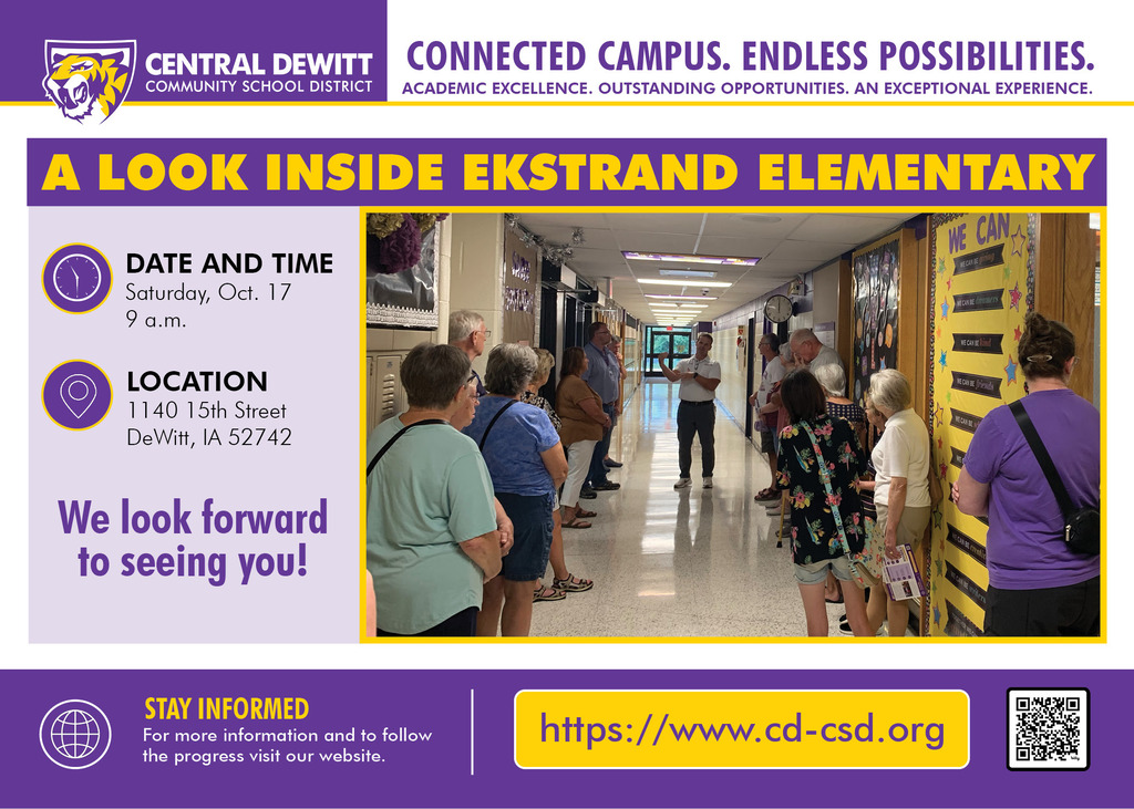Principal Mike Miller giving tour of Ekstrand to community members