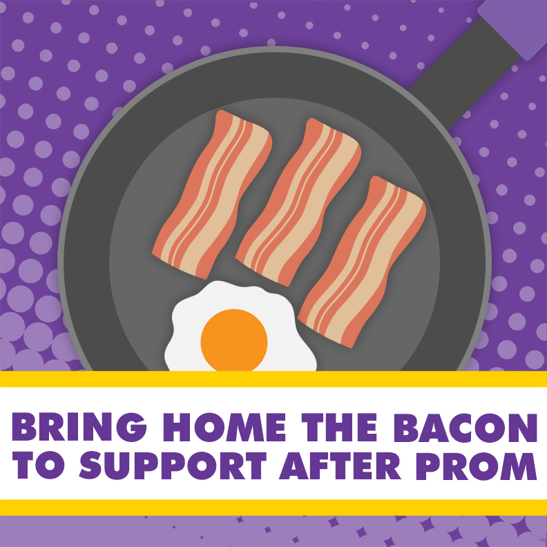 Frying pan with bacon and an egg