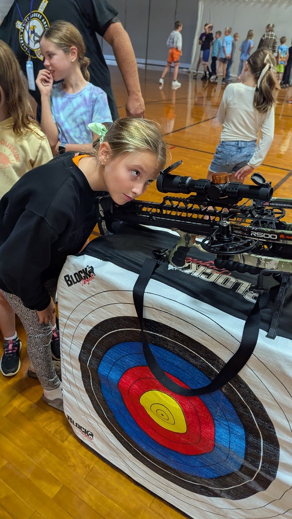 Students exploring different bows used in archery