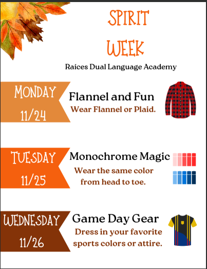 Thanksgiving Spirit Week