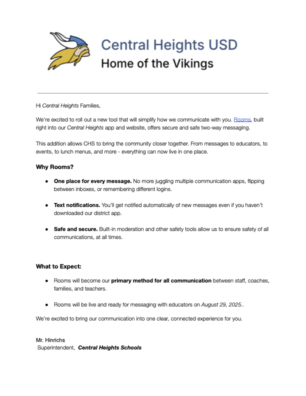 _District Letter to Families