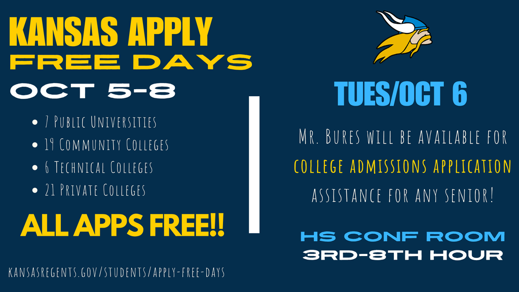 Kansas Apply Free Days - Tuesday October 6