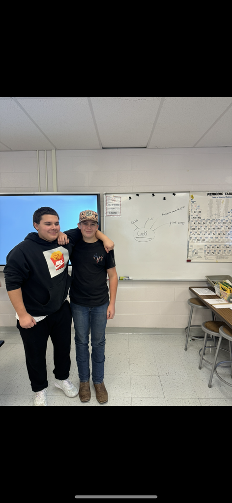 Students posing with their work
