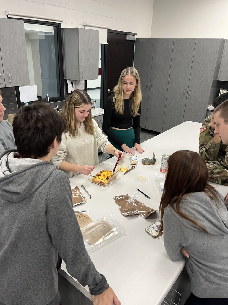 Students with their meals