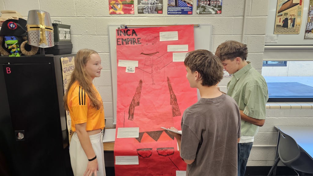 Students presenting a poster