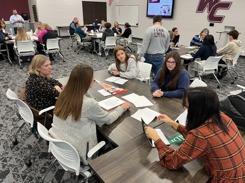 Students meeting with teachers
