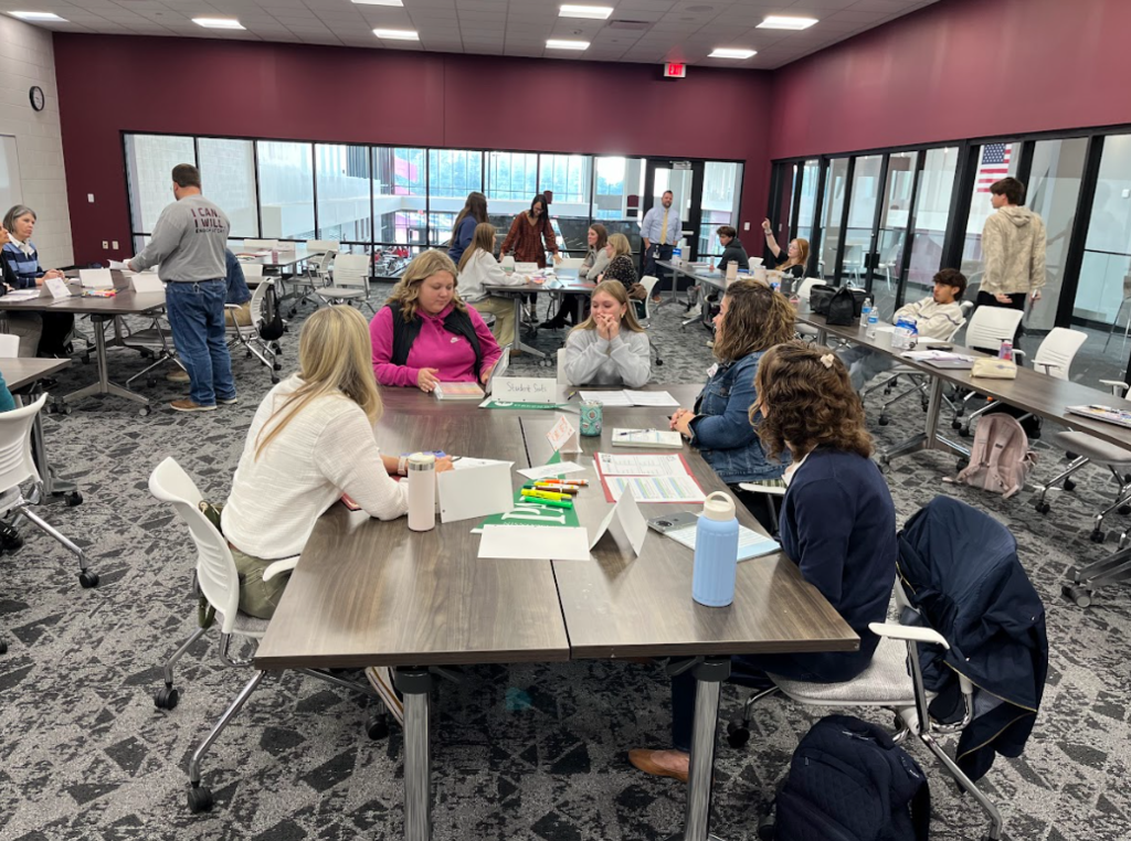 Students meeting with teachers
