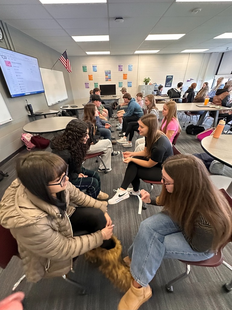 Students completing speed interviews