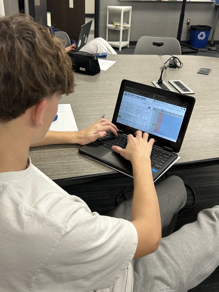 Student working on a laptop