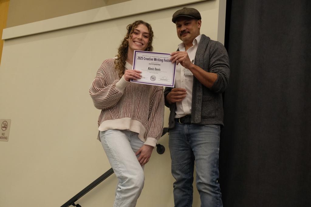 Student receiving a certificate