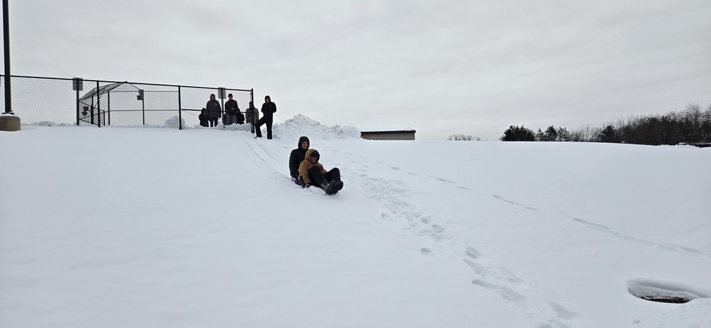 Students sledding