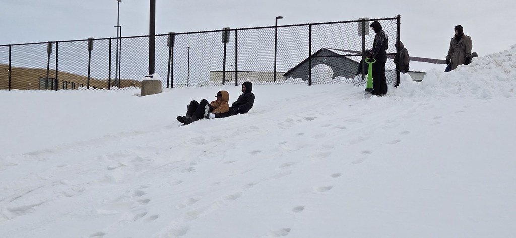 Students sledding