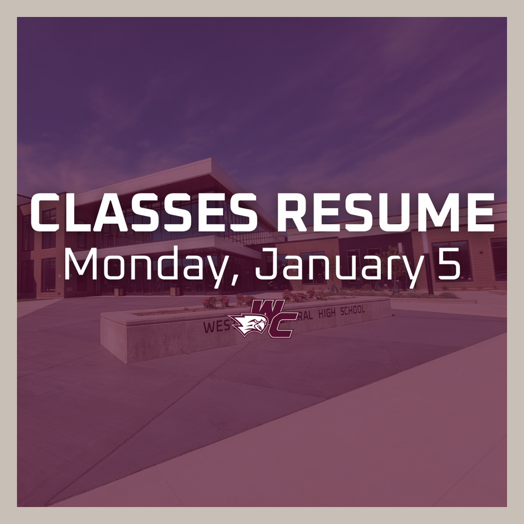 Classes resume Monday January 5