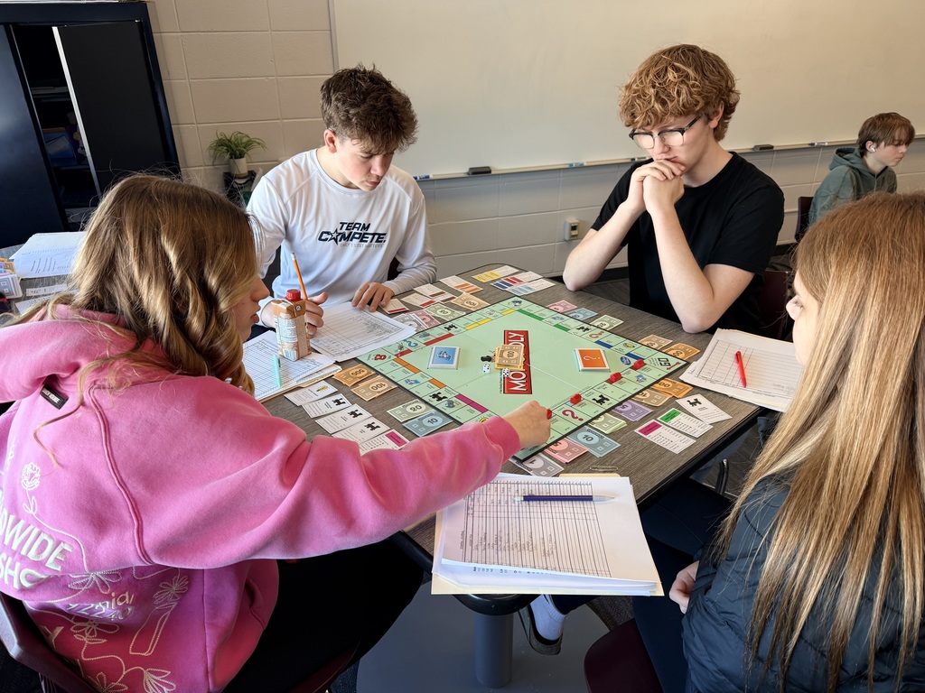Students playing Monopoly