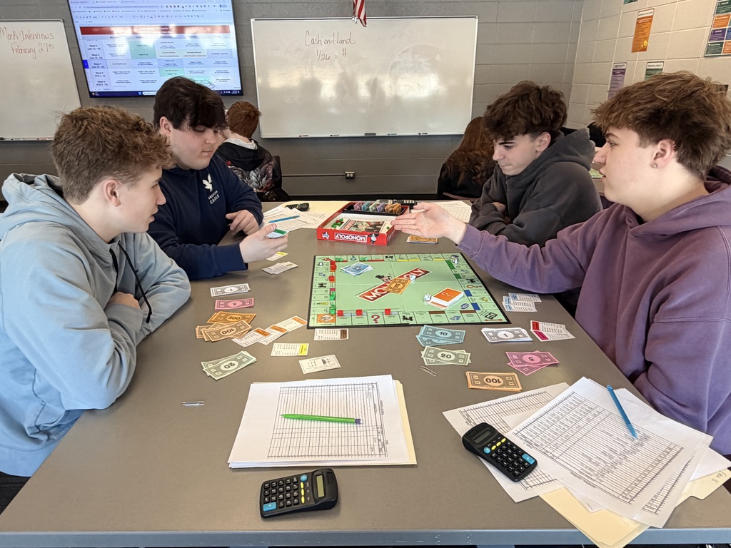 Students playing Monopoly