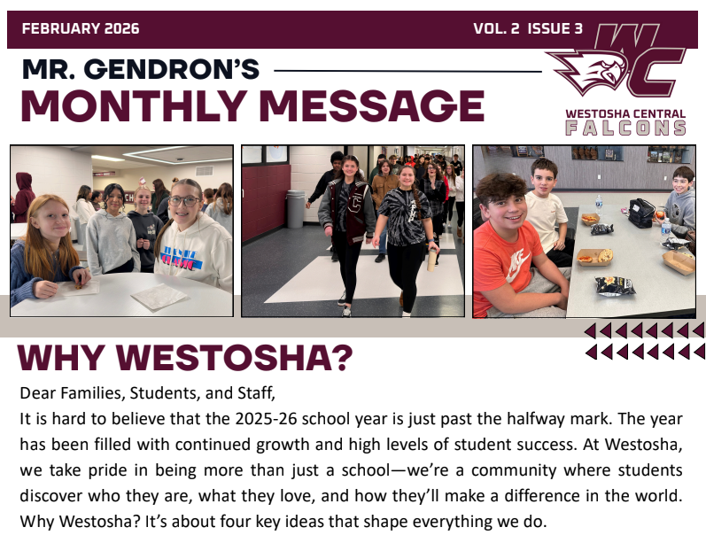 Mr. Gendron's Monthly Message