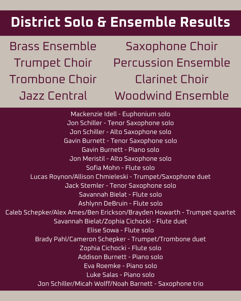 District Solo & Ensemble Results