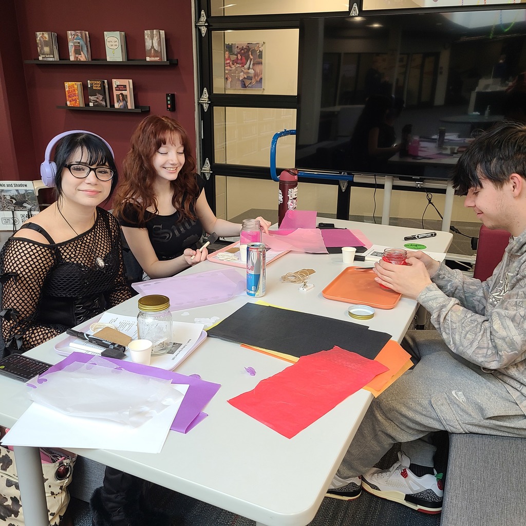 Students working on lanterns
