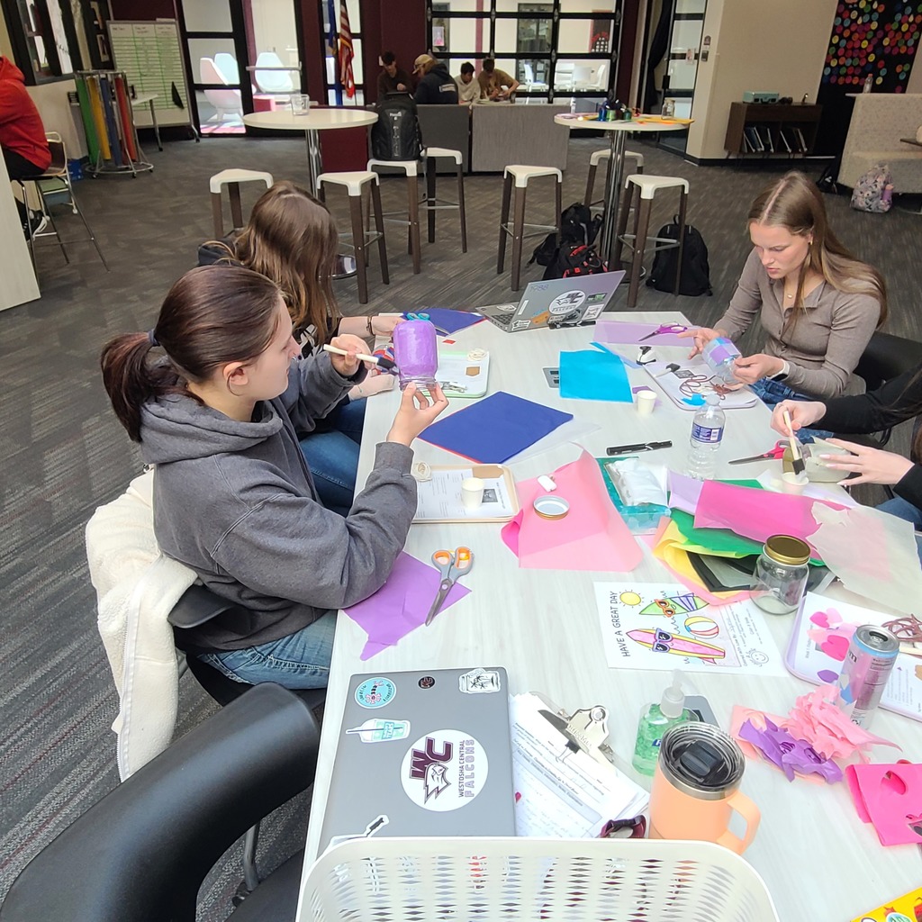 Students working on lanterns