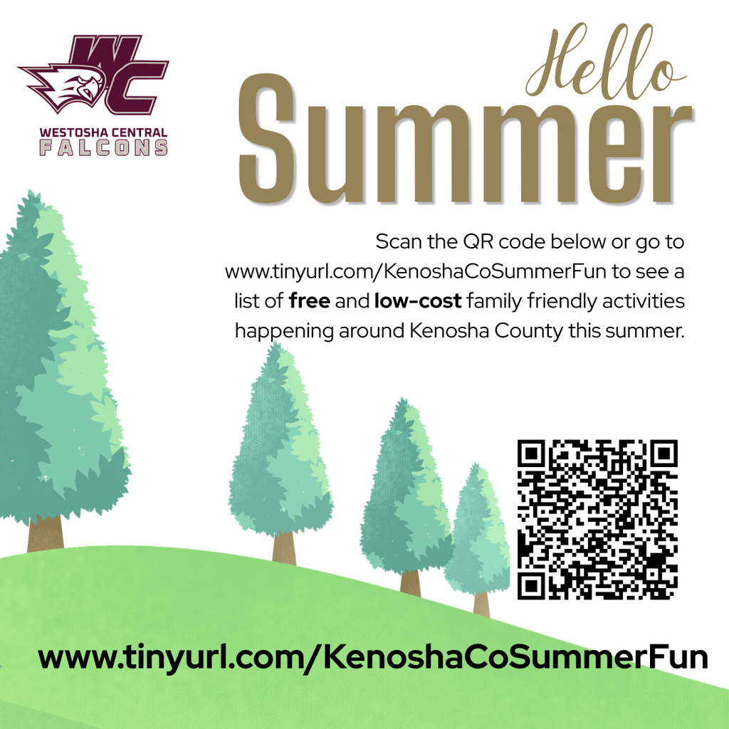 Scan the QR code below or go to www.tinyurl.com/KenoshaCoSummerFun to see a list of free and low-cost family friendly activities happening around Kenosha County this summer.