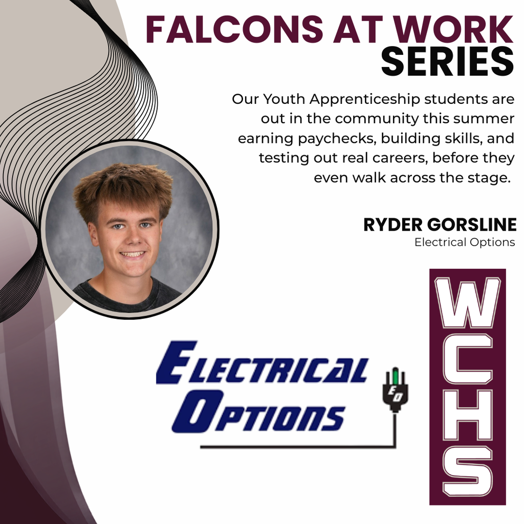Ryder Gorsline is working for Electrical Options this summer through Westosha's Youth Apprenticeship Program.