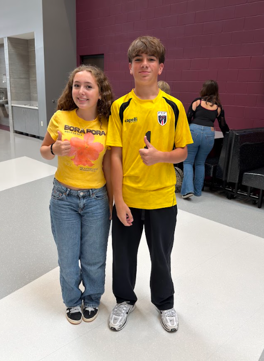 Students in yellow