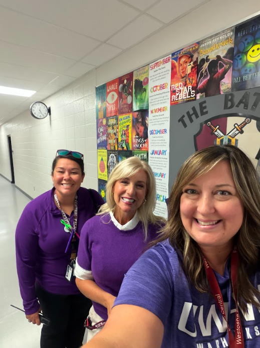 Staff in purple