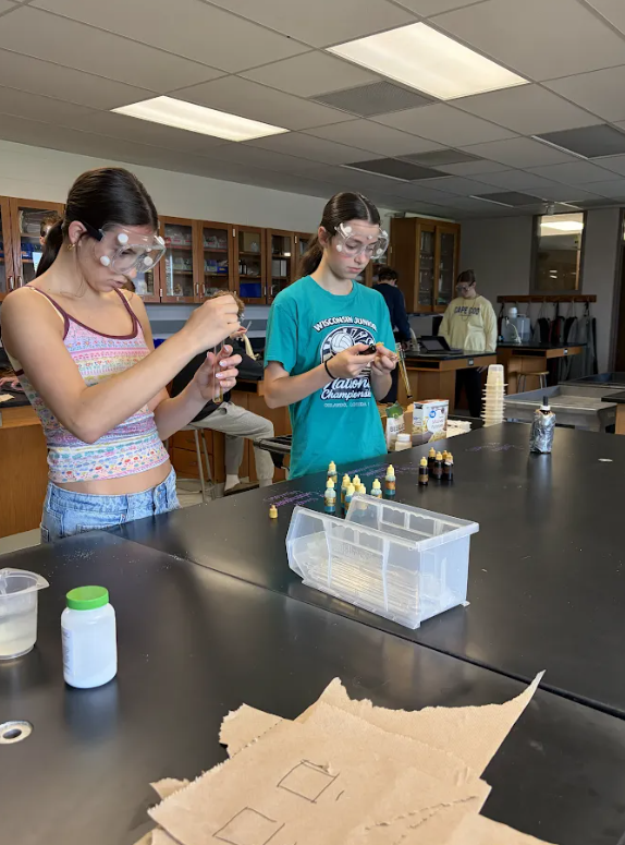 Students in science class